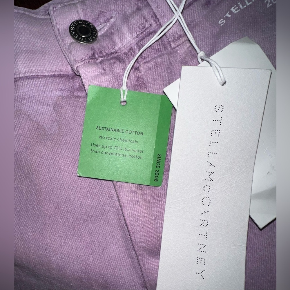 STELLA MCCARTNEY Purple Recycrom Wide Leg Jeans in Lilac Purple Size 25 - Picture 9 of 12